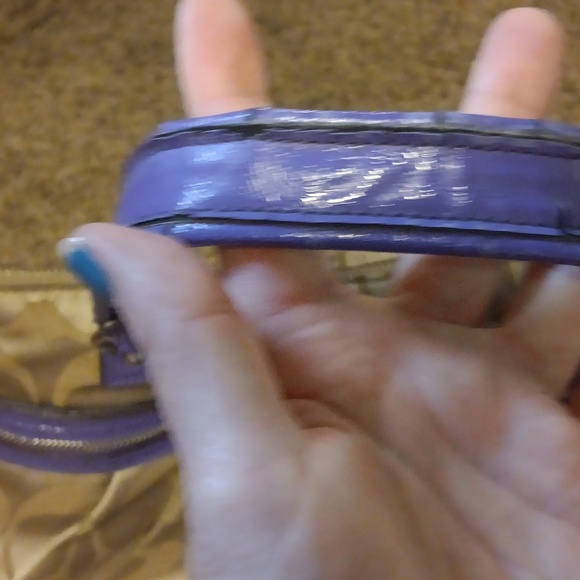 Coach Beige and Purple Shoulder Bag - Picture 5 of 11